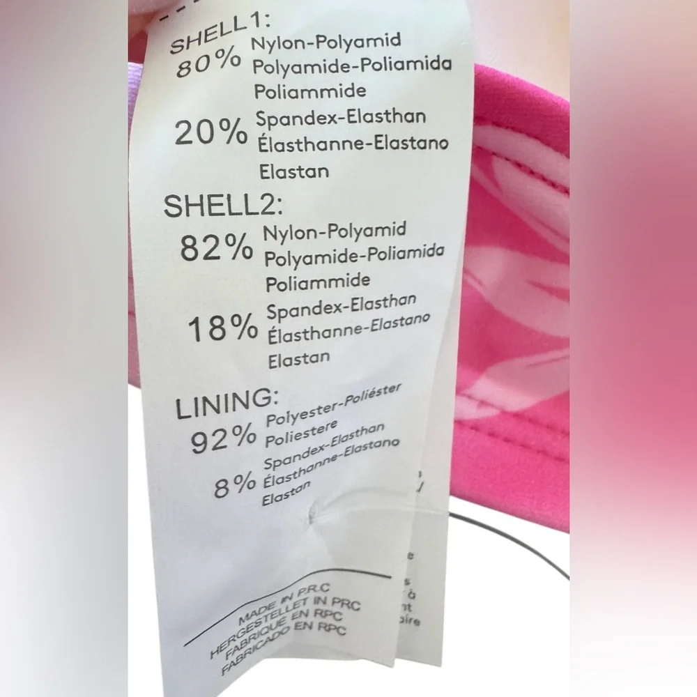 Cupshe Bikini Neon Hibiscus Floral Pink and Orange Set with Underwire Top - Picture 10 of 11